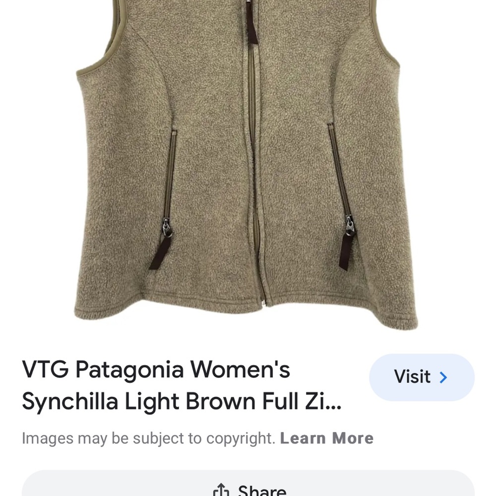Vintage Patagonia Light Brown Synchilla Vest Women’s Size Medium PRICE FIRM 💥 - Picture 10 of 10